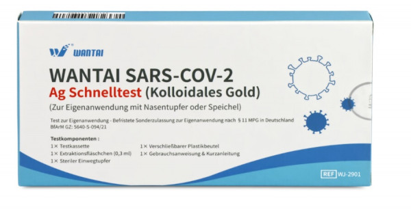 WANTAI SARS-COV-2 Ag Schnelltest 2in1 Lolli und Nasal (1er)
