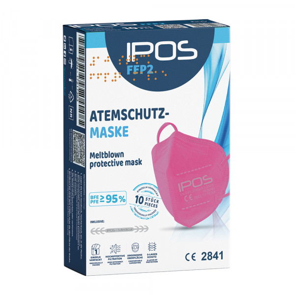 FFP2 Feinstaubfiltermaske Premium Modell: IPOS-Pink