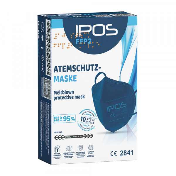 FFP2 Feinstaubfiltermaske Premium Modell: IPOS-Blau